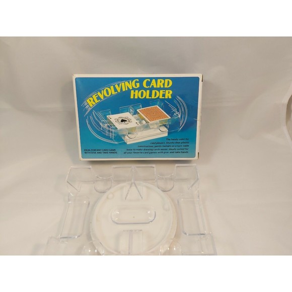 Revolving Playing Card Holder Clear Plastic Acrylic Dual Deck with original box - Picture 3 of 5
